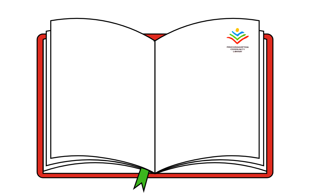 book club graphic of open book